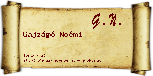 Gajzágó Noémi névjegykártya